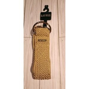 Lauren Ralph Lauren Belt Woven Weave Gold D-Ring Adjustable‎ Classic Style 43"
